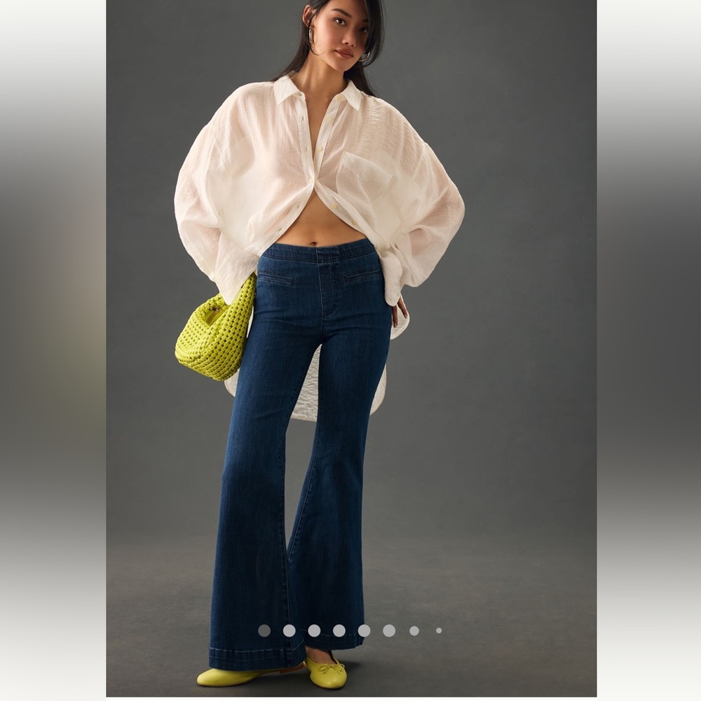Pilcro Pull on High Rise Retro Flare Jeans